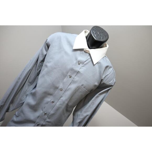 Donald Trump Dress Shirt Regular Fit Gray French Cuff Mens Size 18 36/37 2XL - Picture 5 of 13